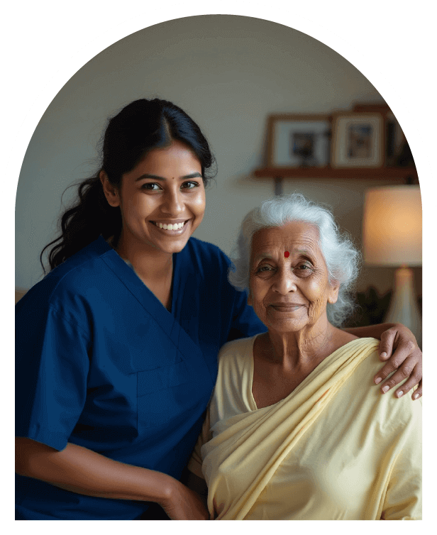 Caregiver with patient