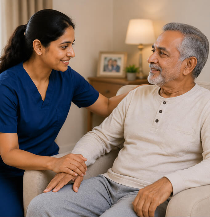 Patient with caregiver